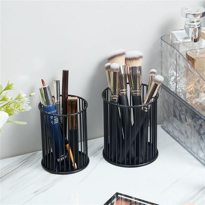 2 Sets Metal Pen Holder for Desk,Makeup Brushes Cup Holder, Pencil Holders, Pen cup, Home and Office Organizer, Black