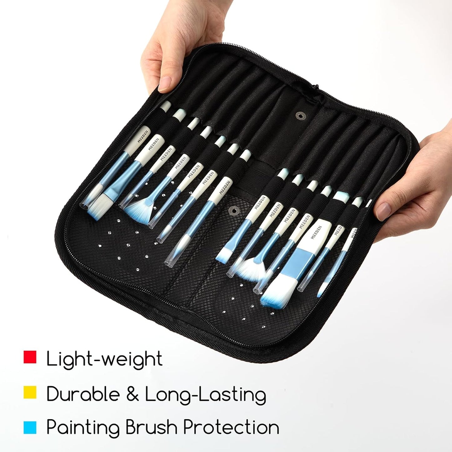 MEEDEN Paint Brush Holder, 11.5 X 10 Inch Zippered Painting Brush Case, Organization and Storage Bag for Artist Paint Brush (Brushes NOT Included)