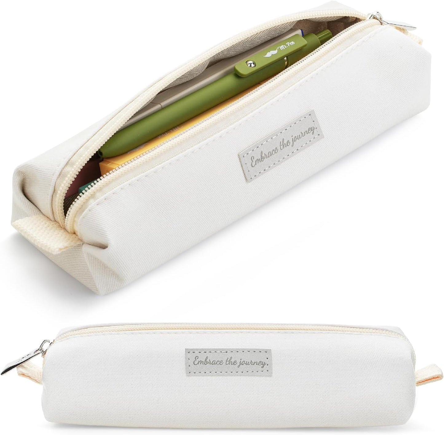 Mr. Pen- Cute Pencil Case Pouch, Multipurpose Canvas Bible Pencil Pouch, Smooth Zipper, Premium Material, Neat Stitches, Ideal for Stationery, Cosmetics, Electronics, School, Office, Travel