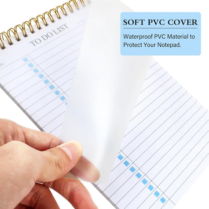To Do List Notepad 3 Pack, Undated Daily Planner Notepad With To Do List Notebook Checklist Planner Spiral Waterproof Notepad for Office Supplies, School Planner, 52 Sheets/Pack, 5.5"*8.3" A5 Size