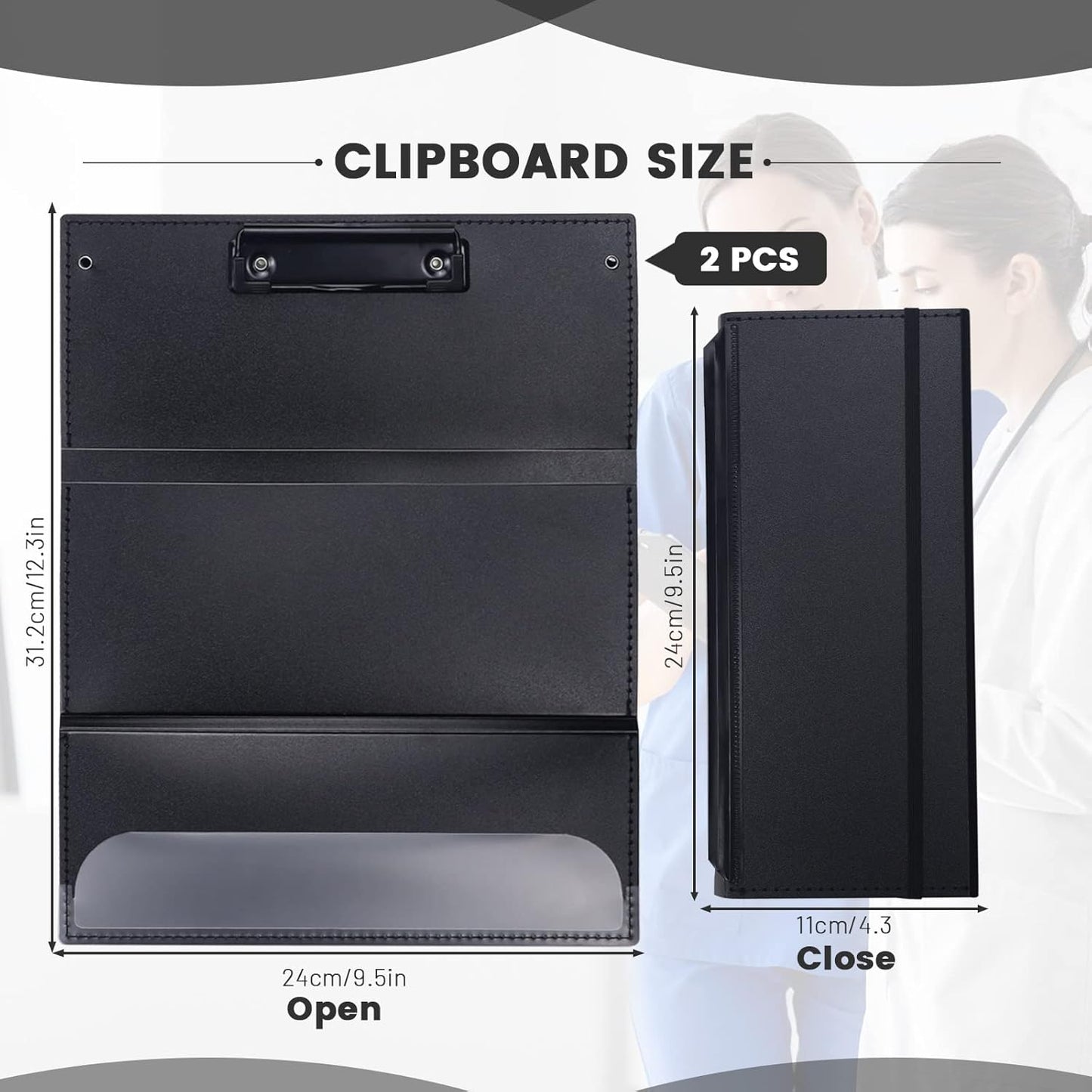 Portable Foldable Nursing Clipboard, Folding Metal Clipboard Pocket Size, Whitecoat Clipboard Nurse Edition Trifold, Occupational Therapy Clipboard for Doctors（Pink）