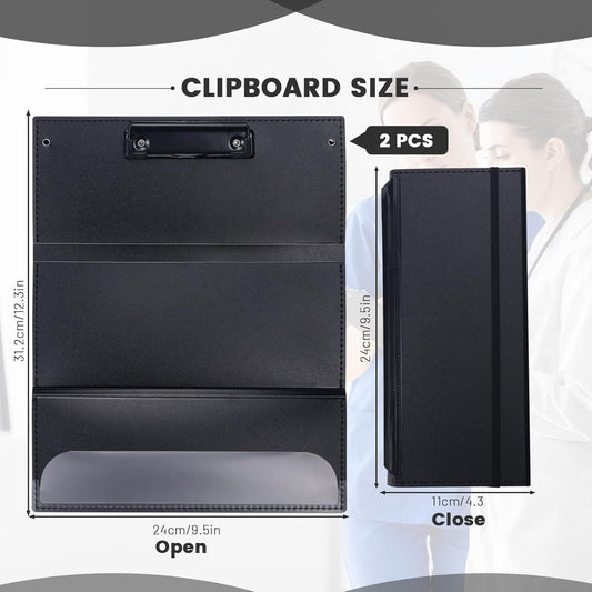 Portable Foldable Nursing Clipboard, Folding Metal Clipboard Pocket Size, Whitecoat Clipboard Nurse Edition Trifold, Occupational Therapy Clipboard for Doctors（Pink）