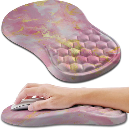 Hokafenle Ergonomic Mouse Pad Wrist Support, Wrist Rest Mousepad for Carpal Tunnel Pain Relief with Integrated Memory Foam Slope Massage Bulge (11.8x7.9 inch,Topographic Contour)