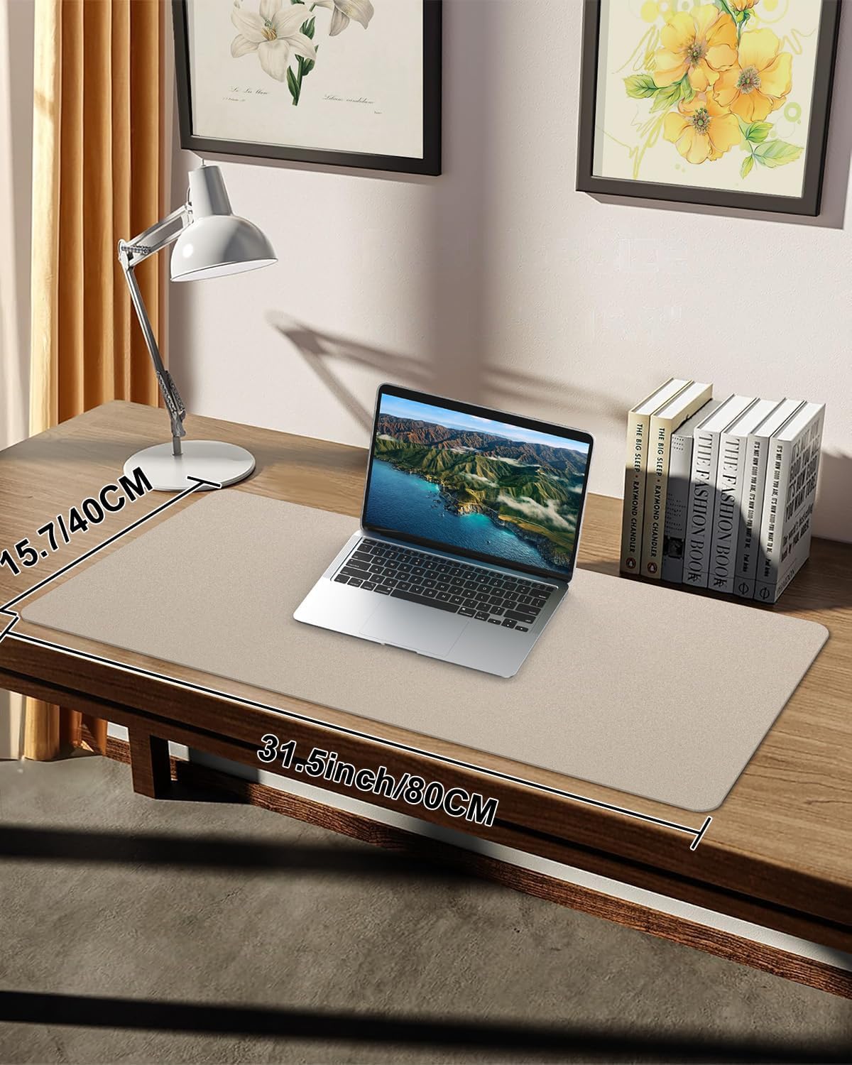 Leather Desk Pad Protector, Office Desk Mat, Large Mouse Pad, Non-Slip PU Leather Desk Blotter, Laptop Desk Pad Desk Accessories for Office and Home (Black, 40" x 17")