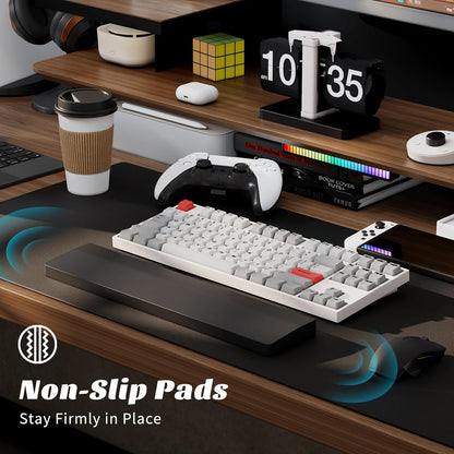 Wooden Wrist Rest, 11.8-inch Length and 22mm Thickness for Small Keyboard, Bamboo Wood Palm Rest, Ergonomic Design for Mechanical Gaming Keyboard
