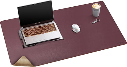Mydours 40" x 20" Extra Large Desk Mat, PU Leather & Cork Desk Pad, Large XXL Desk Mouse Pad for Workstation, Office, Home, Computer Desk Mat with Keyboard & Mouse (Black)