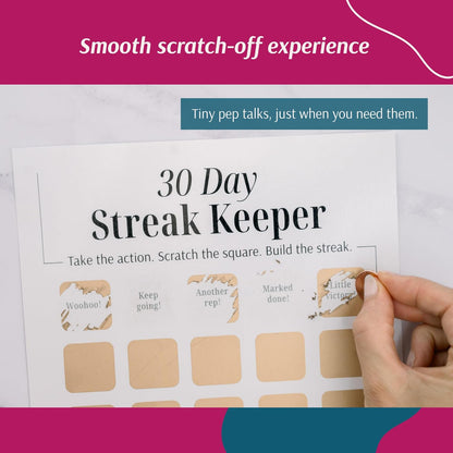 Daily Habit Tracker for Women – 30-Day Goal & Productivity Chart with Scratch-Off Motivation (8.3" x 11.7") | The Streak Keeper with Encouraging Prompts & Bonus Habit Guide
