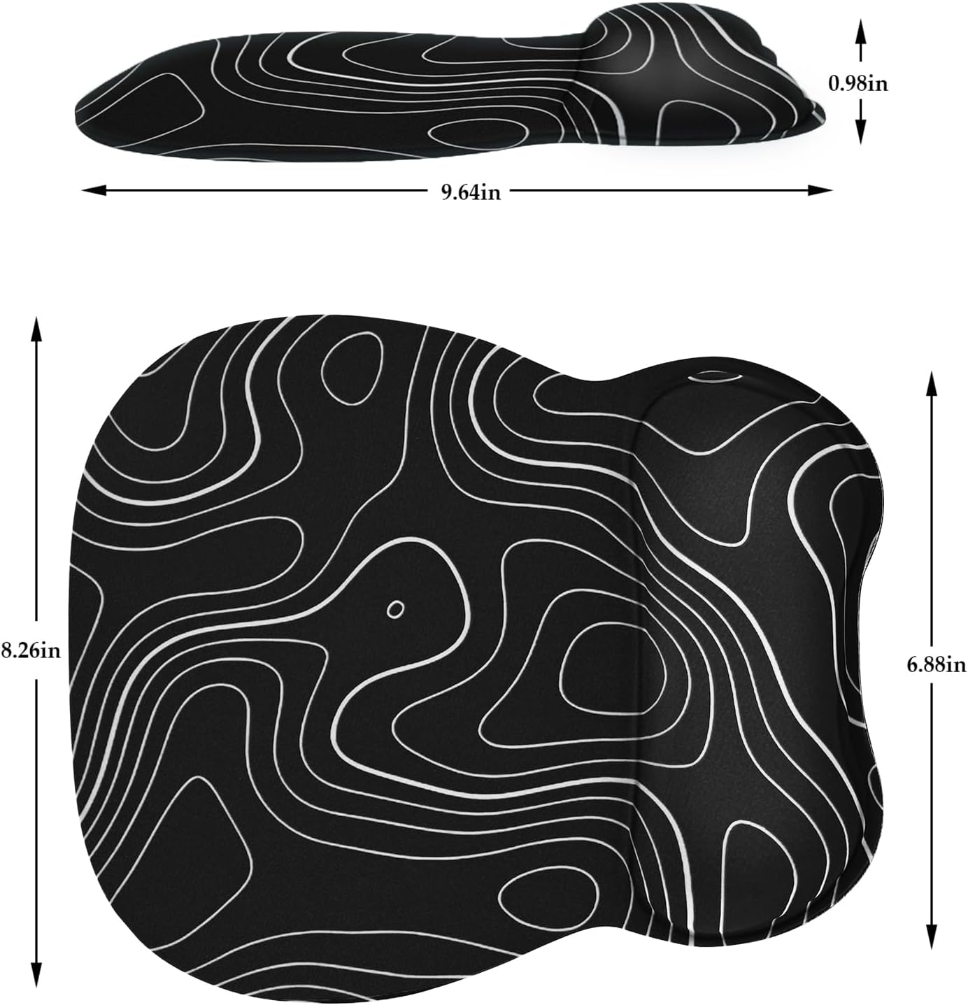 EooCoo Ergonomic Mouse Pad with Wrist Support, Mousepad with Memory Foam Wrist Rest and Non-Slip Base for Computer, Cafe, Home & Office, 9.64 x 8.26 in Office Desk Accessories