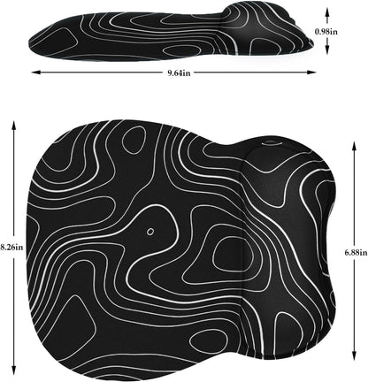 EooCoo Ergonomic Mouse Pad with Wrist Support, Mousepad with Memory Foam Wrist Rest and Non-Slip Base for Computer, Cafe, Home & Office, 9.64 x 8.26 in Office Desk Accessories