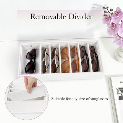 Velvet Sunglass Organizer Tray, Stackable Glasses Case for Drawer, Eyeglasses Watches Jewelry Display Holder Women Men