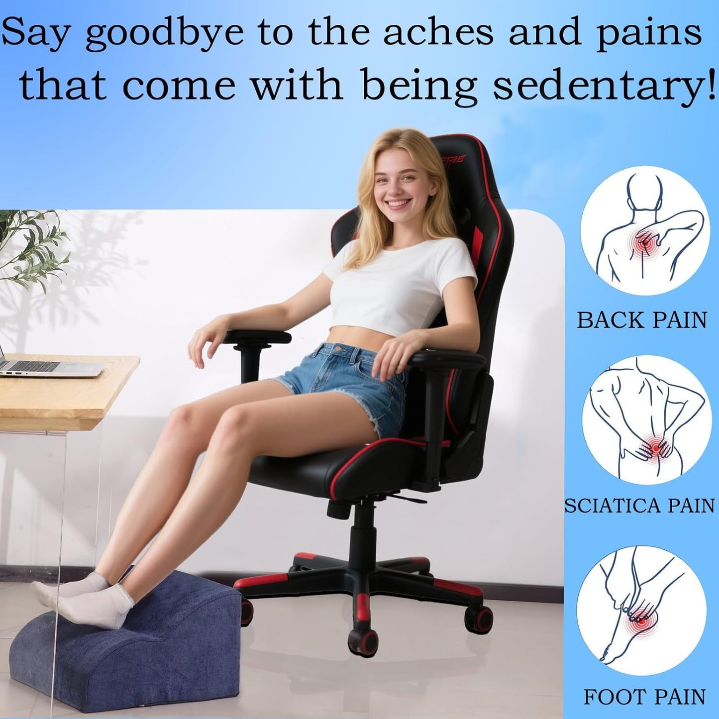 Foot Rest for Under Desk at Work.Multifunctional 3-Tier Foot Stool,with Washable Footrest.for Under Desk,Office Chair Gaming Chair & Sofa,Leg Elevation Pillow,Supports Posture-Brown