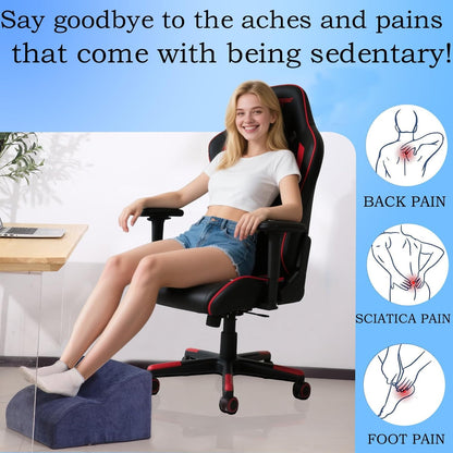 Foot Rest for Under Desk at Work.Multifunctional 3-Tier Foot Stool,with Washable Footrest.for Under Desk,Office Chair Gaming Chair & Sofa,Leg Elevation Pillow,Supports Posture-Brown