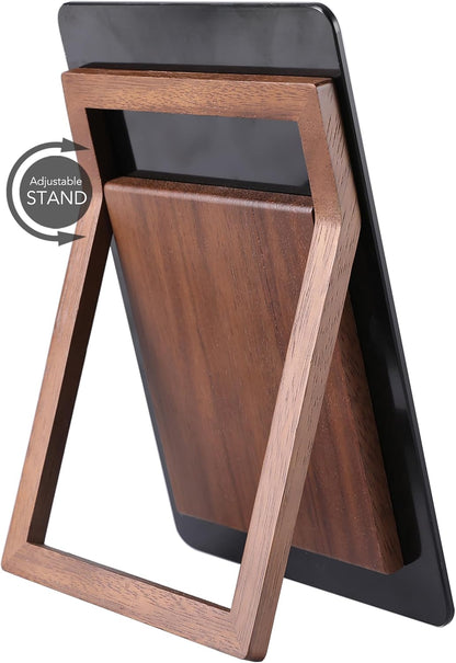 YEOUX Glass Desk Whiteboard with Reversible Wood Stand, Desktop Small White Board, Reusable Mini Dry Erase Board 6.7"x9.5" for Office, Home, School, Marker&Eraser Included