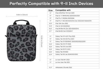 Dadanism 9-11 Inch Tablet Sleeve Bag Carrying Case with Shoulder Strap for iPad (A16) 11", iPad 10th Gen 10.9", iPad Air M4/Pro M5 11", iPad 9/8/7th 10.2", Galaxy Tab A11+ Plus 11", Cloudy Pink