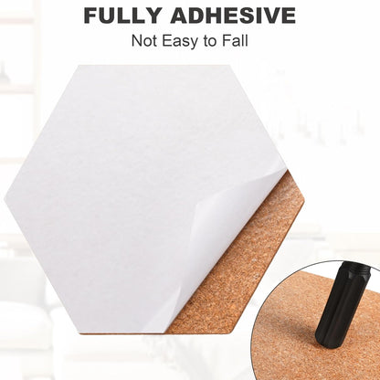 6 Pack Corkboard Strips for Walls, Self Adhesive Thick Cork Board Strips, Peel and Stick Cork Board with 50 Push Pins for Paste Notes, Photos, Schedules