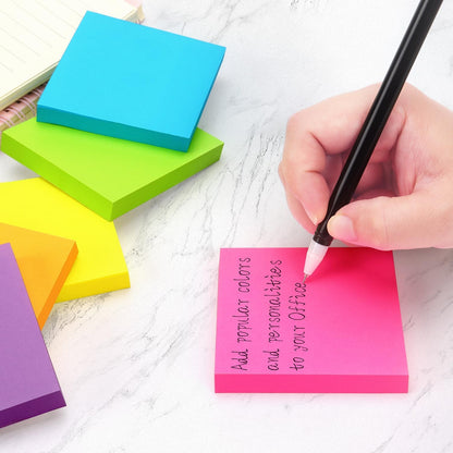 Osboo Sticky Notes 3x3 Pop Up Self-Stick Notes Pads with 6 Bright Colors, Easy to Post for Office, School, Home, 6 Pads/Pack, 100 Sheets/Pad(Pop Up)