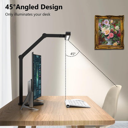 Micomlan Architect Desk Lamp for Home Office, 24W Adjustable Led Desk Light with Remote, 1500LM Bright Dimmable Computer Table Light Rotatable Office Lamp with Base for Cafting Monitor
