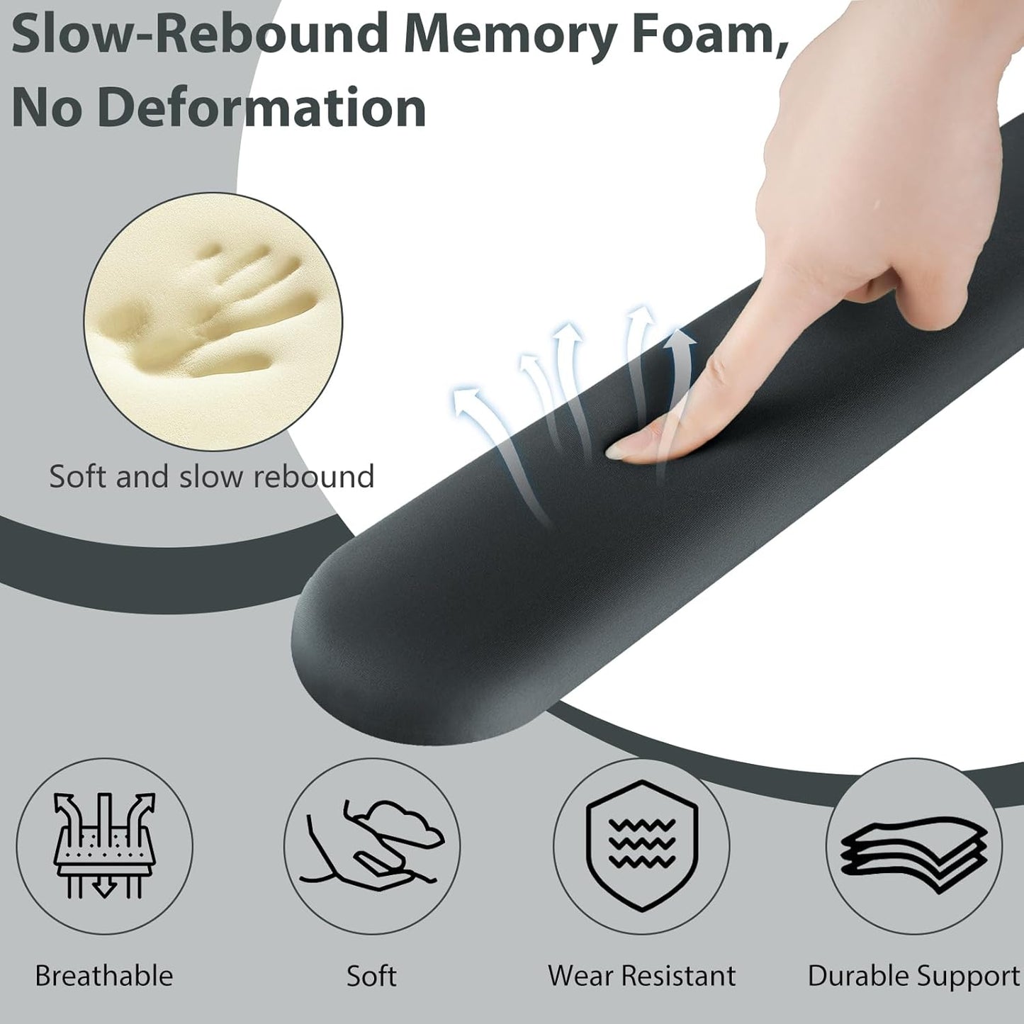 Sushret Mouse Pad and Keyboard Wrist Rest, 3-in-1 Gel Memory Foam Ergonomic Mouse Pad with Wrist Rest Set,Gaming Mousepad Arm Cushion Support for Computer Office Desk Accessories Cute Setup,Sage Green