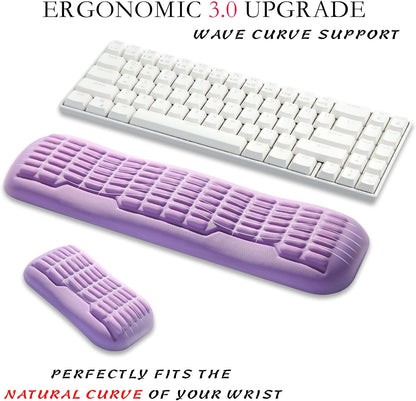 UnivoColors Ergonomic Mouse Wrist Rest,Latest 3.0 Wave Curve Design,High-Resilience Memory Foam Non-Slip Base,Reduces Wrist Fatigue,Ideal for Office Gaming & Long Hours of Use(Black)