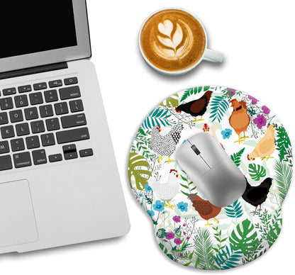 LIMKRIAN Cat Ergonomic Mouse Pad with Wrist Rest, Gaming Mouse Pad with Wrist Support, Funny Mouse Pads for Desk, Computer Mousepad with Non-Slip Pain Relief PU Base, Cute Office Desk Accessories