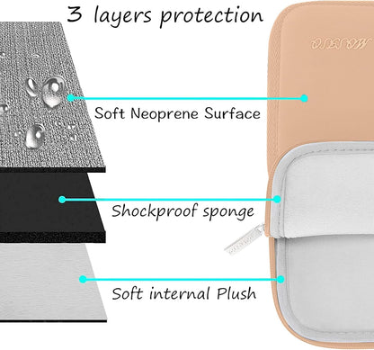 MOSISO Laptop Case 13.3 inch, 13-13.3 inch Laptop Sleeve Bag Compatible with MacBook Air/Pro 13/Pro 14 M5 M4 M3 M2 M1, HP Dell ASUS Lenovo, Neoprene Computer Sleeve Bag with Small Case, Baby Pink - Colors A