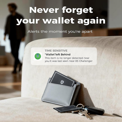 Wallet Tracker Card for Apple Find My (iOS Only, Apple MFi Certified) -Ultra Slim Rechargeable Bluetooth GPS Tracker,5-10 Years Staying Power,Item Locator for Wallet,Key Finder,Bags,Luggage(1-Pack)