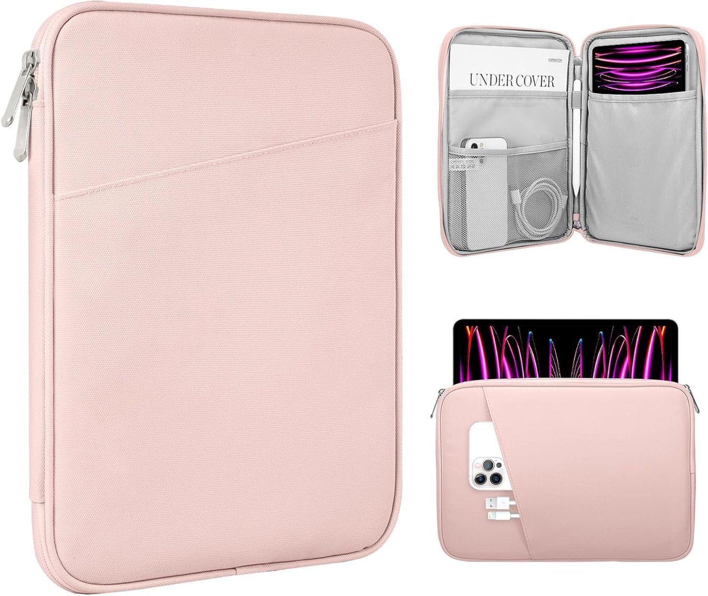 TiMOVO 9-11" Tablet Sleeve Bag for iPad 11-inch A16 2025, iPad 10.9"/10.2"| Air 11 Inch/5th/4th Gen. 10.9", Galaxy Tab A9+/A11Plus 11", Protective Bag with Pocket, Black