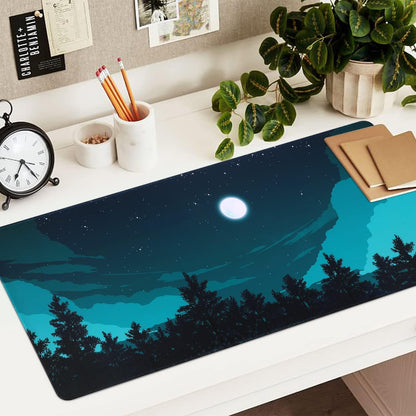 iCasso Desk Cover Mat, Office Mouse Pad, Desk Protector Mat, Extra Large Matt for Desktop,Anti-Slip XXL Big Mousepad with Stitched Edges for Computer Keyboard Retro Black - Colors A