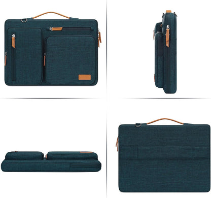 MOSISO 360 Protective Laptop Shoulder Bag,15-15.6 inch Computer Bags Compatible with MacBook Pro 16 inch, HP, Dell, Lenovo, Asus Notebook,Side Open Messenger Bag with 4 Zipper Pockets, Gray