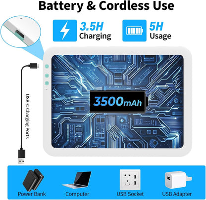 TOHETO A4 Rechargeable Led Super Bright Light Pad Powered by 3500mAh Lithium Battery for Weeding Vinyl Tool, Portable Wireless Light Board/Box for Tracing, Diamond Painting, Sketching & Drawing