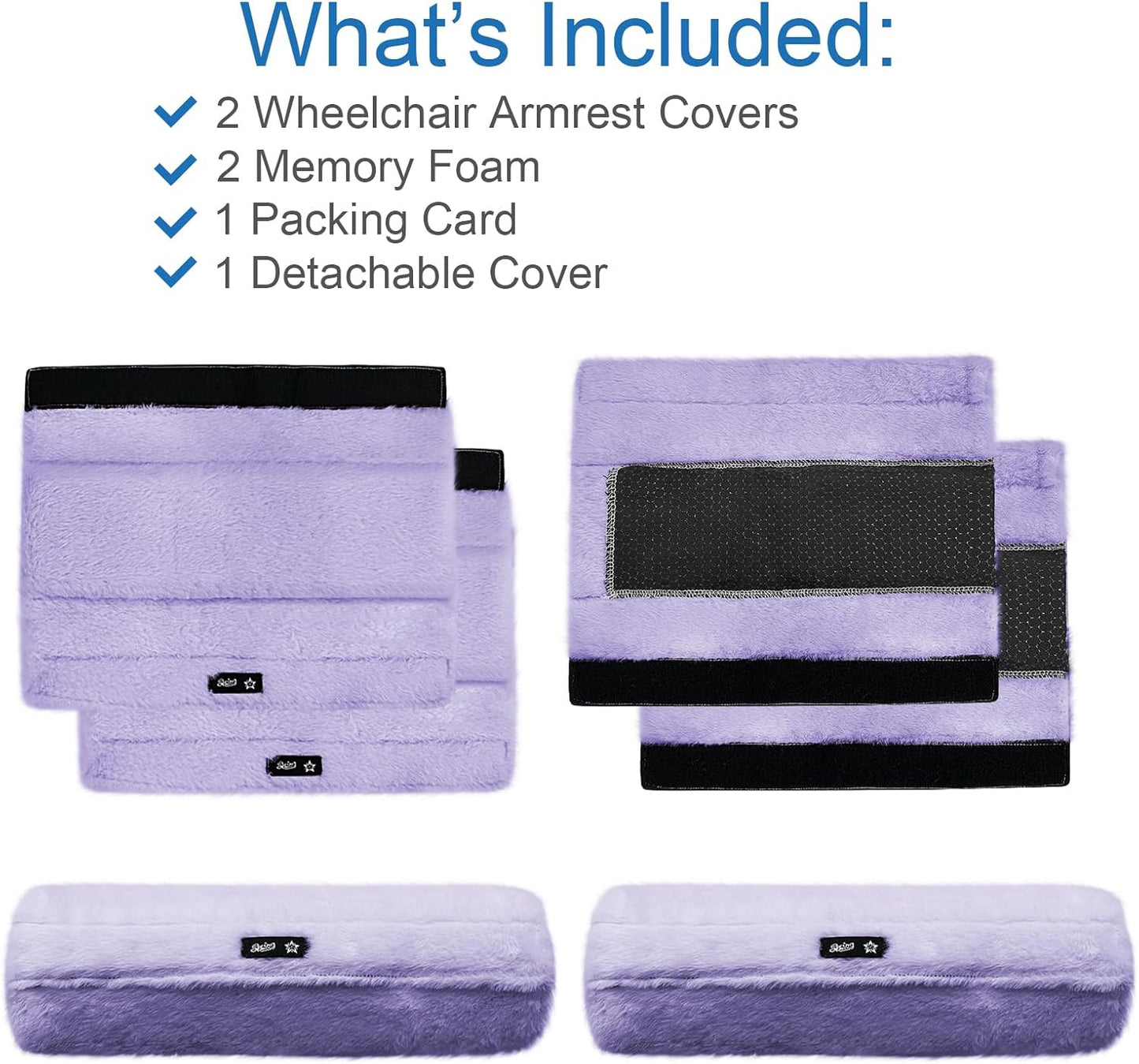 SPRING SEAON Wheelchair Armrest Covers 2 Pack Soft Memory Foam Wheelchair armrest Pads Wicking Washable for Office Transport Chair (Black)