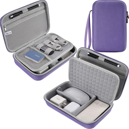 Hard Travel Electronic Organizer Case for MacBook Power Adapter Chargers Cables Power Bank Apple Magic Mouse Apple Pencil USB Flash Disk SD Card Hard Drive Waterproof Shockproof Carrying Bag, Black