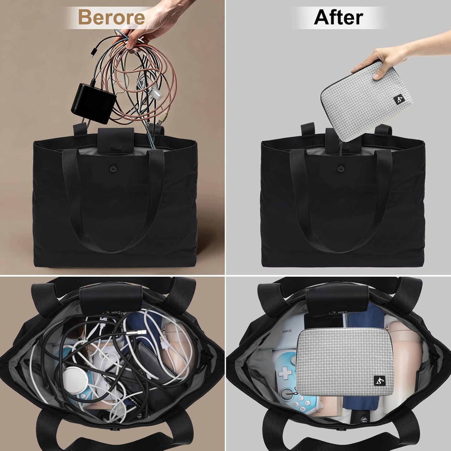 simtoper Small Electronics Organizer Travel Case – Slim Travel Cable Pouch for Small Tech Accessories, Cords, Chargers, Earbuds – Lightweight Mini Tech Bag for Backpack, Business, Travel (Blue)