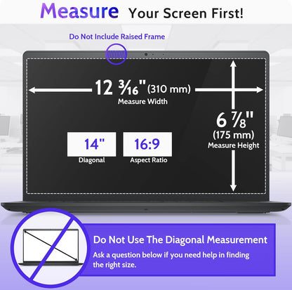 Peslv 15.6 Inch Laptop Privacy Screen Compatible With Lenovo Hp Dell Acer Asus Thinkpad Envy Xps, 16:9 Aspect Removable Anti Glare Blue Light Filter Protector, 15 In Computer Monitor Security Shield