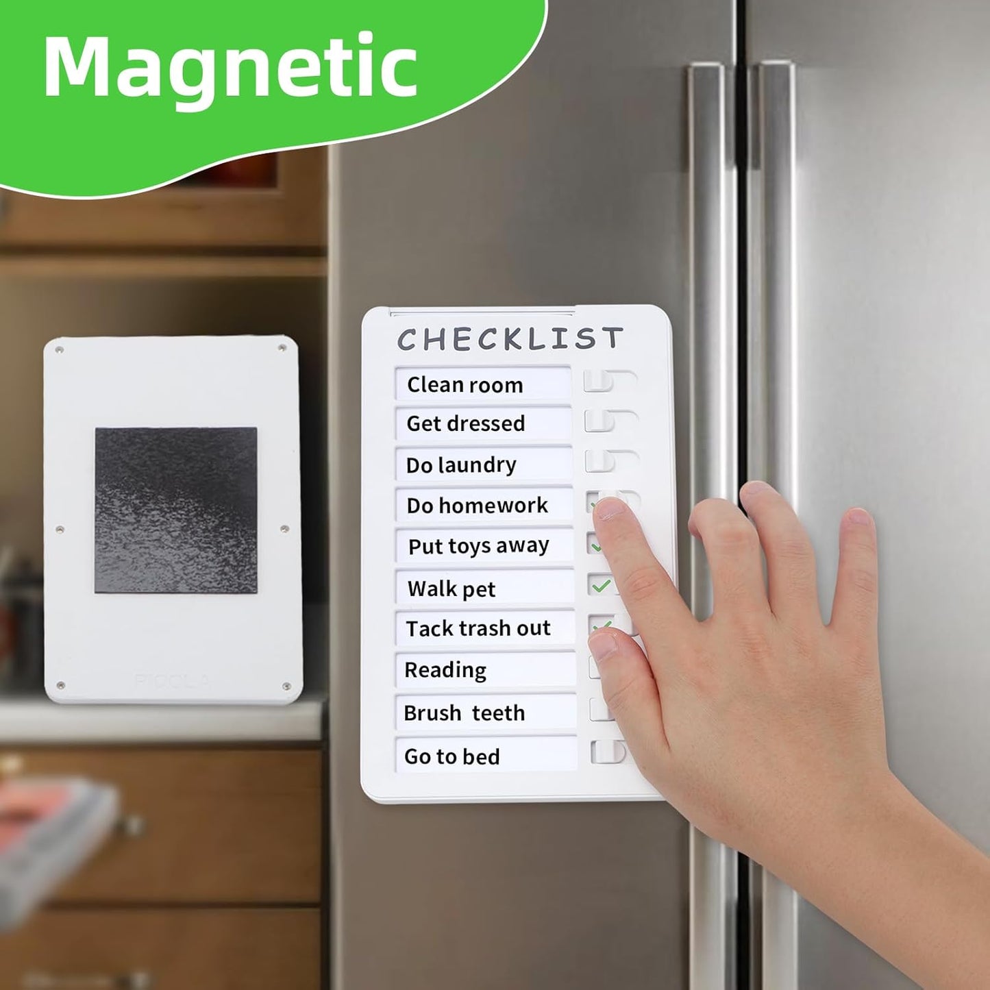 Dry Erase Chore Chart, Standable Whiteboard Checklist Board, Chore Chart for Kids Routine Chart with a Pen (Standable)
