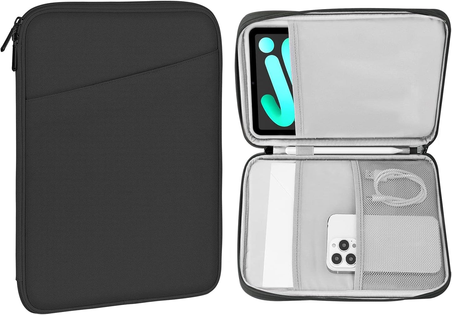 MoKo 9-11 Inch Tablet Sleeve Case, Fits New 11inch iPad Air M4/Pro M5, iPad A16 11", i-Pad 10/9/8/7th/Air 5/4th 10.9"/10.2", Tab S9/S8 11", Protective Bag Carrying Case with Pocket, Dark Gray