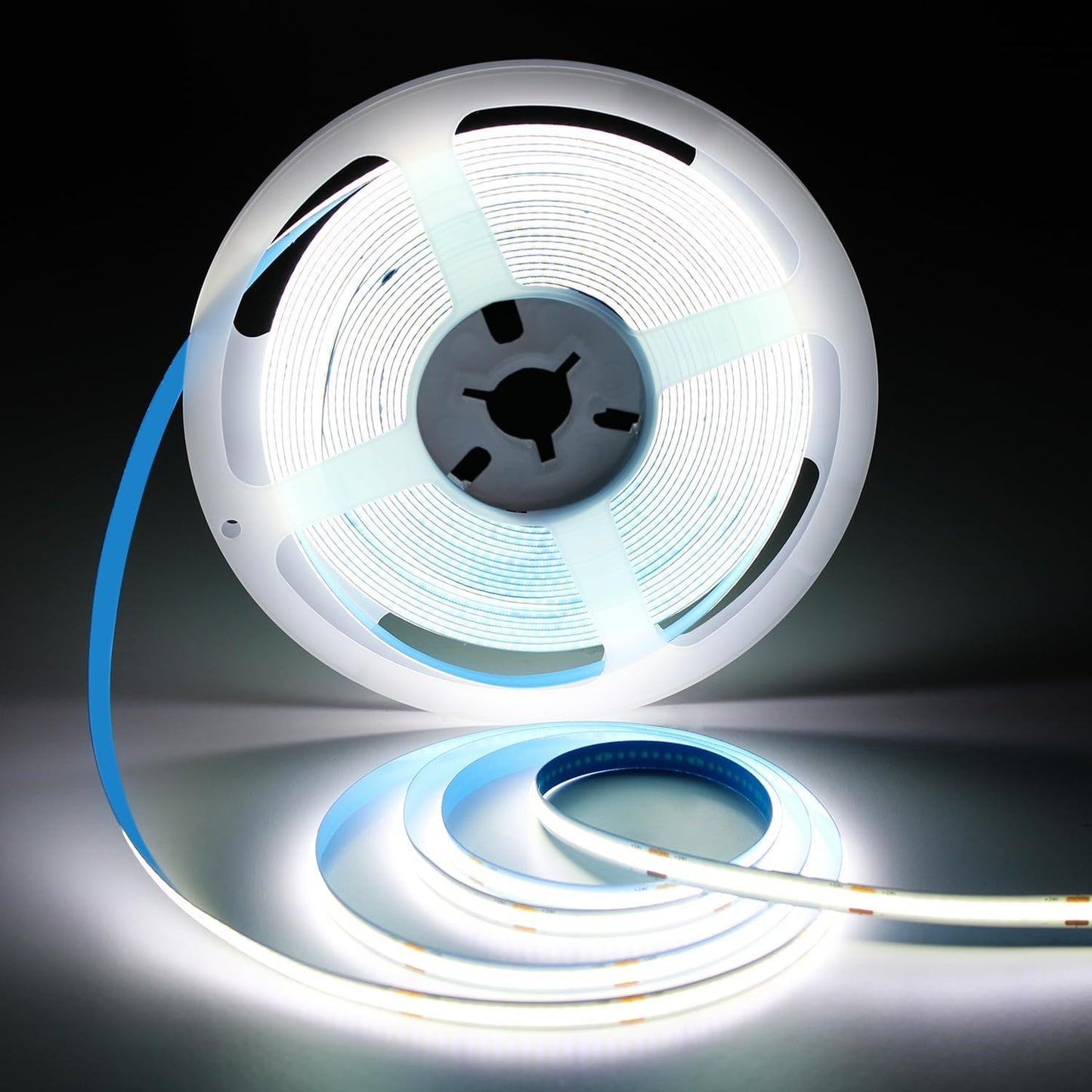 32.8FT/10M Blue COB LED Strip Light, 3200LEDS LED Tape Lights, High Bright CRI93+ Flexible Dimmable Light Strip for Bedroom TV Backlight Monitor Gaming Room Bar Decor(with Plug)