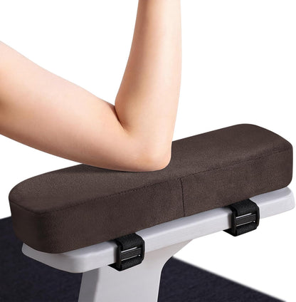 Smiry Ergonomic Office Chair Armrest Pads, Memory Foam Arm Rest Covers, Non-Slip Armrest Cushion with Adjustable Buckles and Straps, Elbow Relief for Desk, Gaming & Wheelchair (Black, Set of 2)
