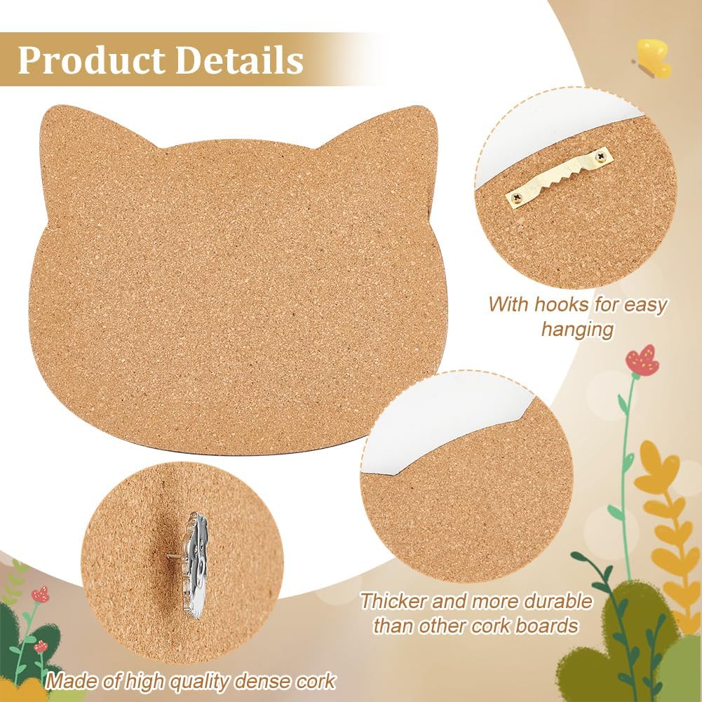 BENECREAT Pin Board Square Cork Board, 0.8inch Thick Bulletin Display Board Wall Mounted Cork Board for Brooch Pin Storage, Office Home Festival Wedding Decor, 7.8x7.8inch