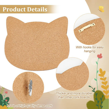 BENECREAT Pin Board Square Cork Board, 0.8inch Thick Bulletin Display Board Wall Mounted Cork Board for Brooch Pin Storage, Office Home Festival Wedding Decor, 7.8x7.8inch