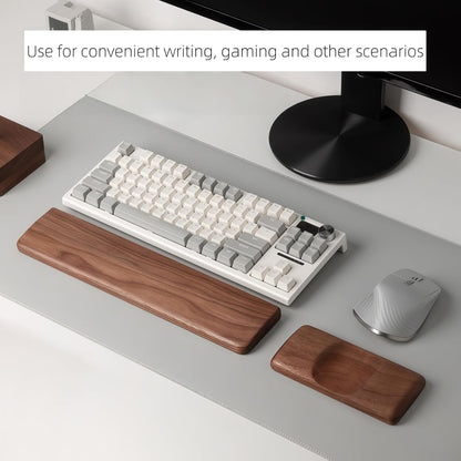 Walnut Wood Keyboard Wrist pad - Ergonomic Design for Wrist Fatigue Relief, Compatible with Most Keyboards & Laptops, Anti-Slip Base for Programmers & Gamers (Walnut Wood, 87 Key)