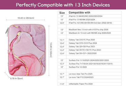 Dadanism 9-11" Tablet Sleeve Bag Carrying Case for iPad (A16) 11th Gen 11", iPad 10th Gen 10.9" Air 5/4, iPad Air M4/Pro 11", iPad 9/8/7th, Galaxy Tab A11+ Plus 11", Remarkable 2 10.3", Black