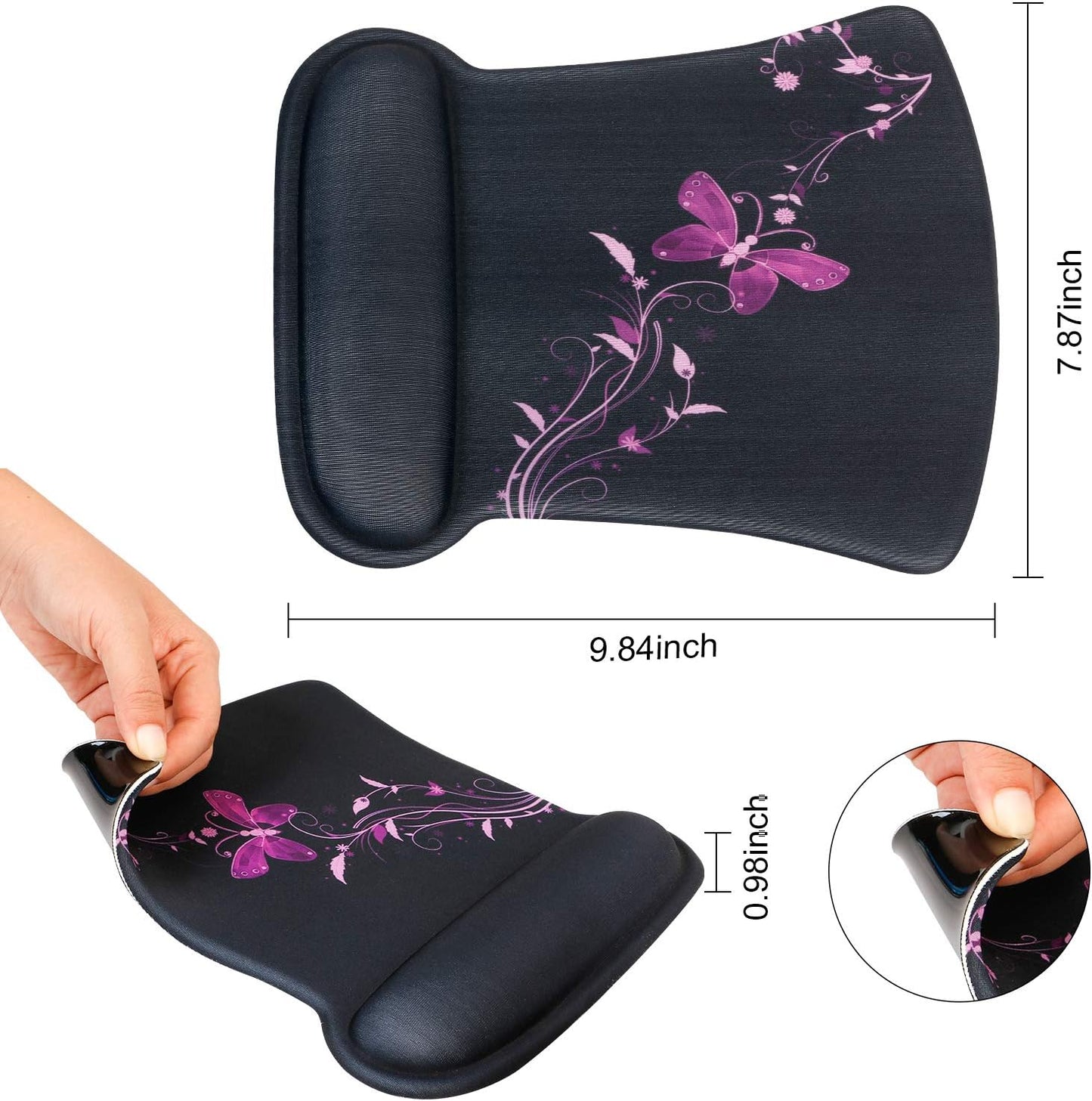RICHEN Keyboard Wrist Rest Pad and Mouse Wrist Rest Support Mouse Pad Set,Sturdy & Comfortable & Lightweight for Easy Typing & Pain Relief-Ergonomic Support (Brown)