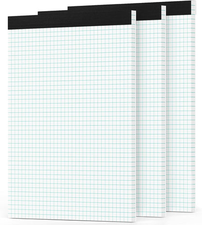 Zaviko Graph Paper Pad 8.5 x 11, 2 Pack, 4x4 Graph Ruled, Grid Paper Pad 8-1/2" x 11", Blueprint Quadrille Pad, Easy Tears Off, Grid Pad Notebook 8.5 x 11, White 70 GSM Graft Paper, 30 Sheets/Pad