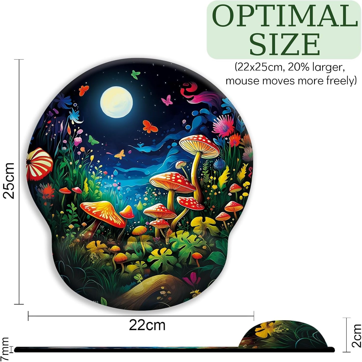 LIMKRIAN Cat Ergonomic Mouse Pad with Wrist Rest, Gaming Mouse Pad with Wrist Support, Funny Mouse Pads for Desk, Computer Mousepad with Non-Slip Pain Relief PU Base, Cute Office Desk Accessories