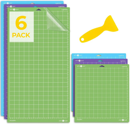 HTVRONT Standard Grip Cutting Mat, 6 Pack Cutting Mat 12x12 Compatible with Cricut Maker 3/Maker 4/Maker/Explore 3/4/5/Air 2/One, Standard Adhesive Sticky Quilting Cutting Mats Replacement Accessories