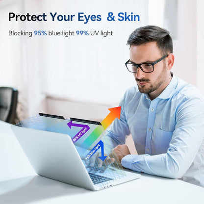 [2 Pack] Magnetic Hanging 24 Inch Computer Anti Blue Light Screen Protector for 16:9 Aspect Ratio Widescreen Monitor, Eye Protection Anti-Glare Light LED PC Screen Protector, Removable 24 in Protective Film