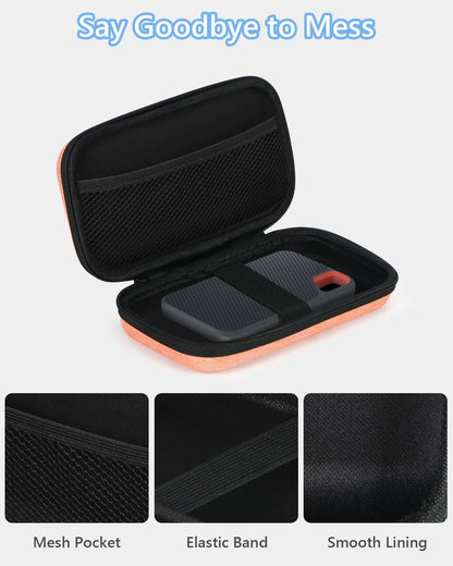 Portable Protection Hard EVA Case for External Battery, Cell Phone, GPS, Hard Drive, USB/Charging Cable, Small Carrying Bag Mesh Inner Pocket, Zipper Enclosure, Universal Travel Pouch Bag