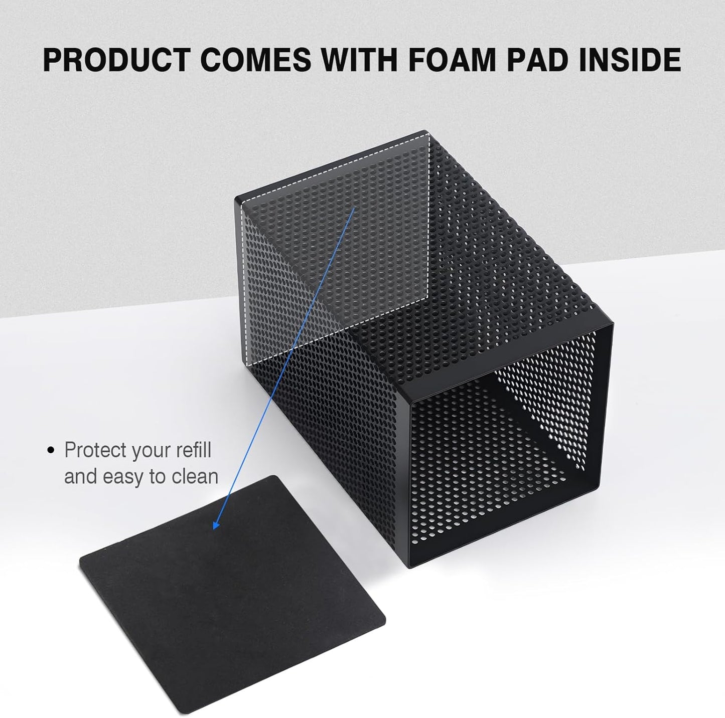 Comix Pen Holder Desk Organizer, Wire Mesh Pencil Cup with Foam Pad and Non-Slip Bottom Office Supplies Desk Accessories for Home Office School, 1 Pack