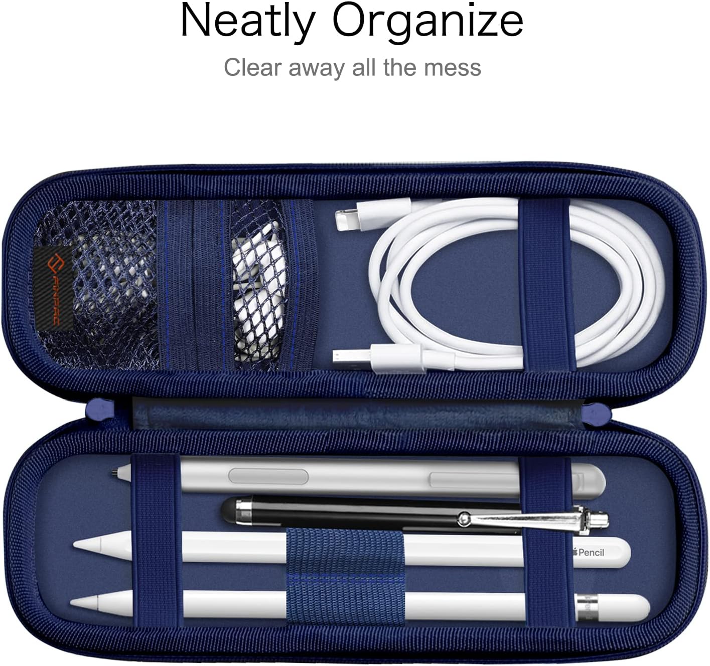 Fintie Holder Case for Apple Pencil Pro, Apple Pencil (USB-C / 1st / 2nd Generation), PU Leather Carrying Bag Sleeve Compatible with Pen, USB Cable, Samsung Stylus, Lilac Marble